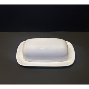 Pottery Barn Great White Modern Farmhouse Two Piece Covered Solid Butter Dish